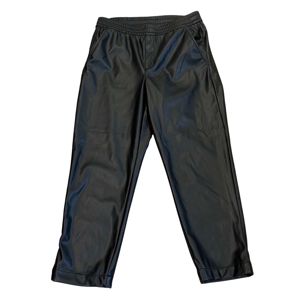GAP Black Faux Leather Joggers